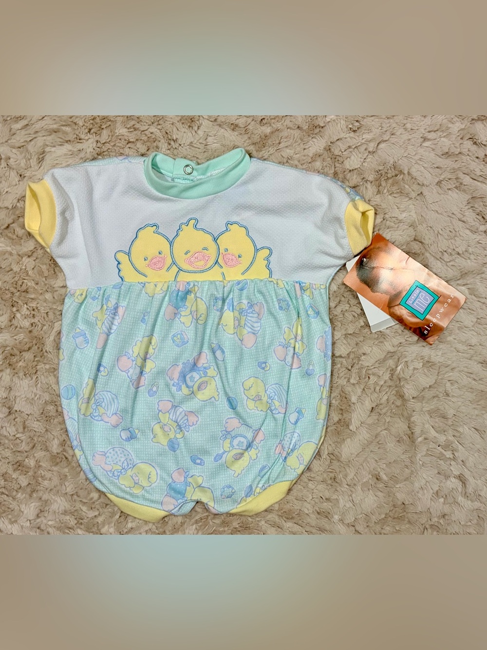 New 3-6m Little Me Vintage Duck Romper